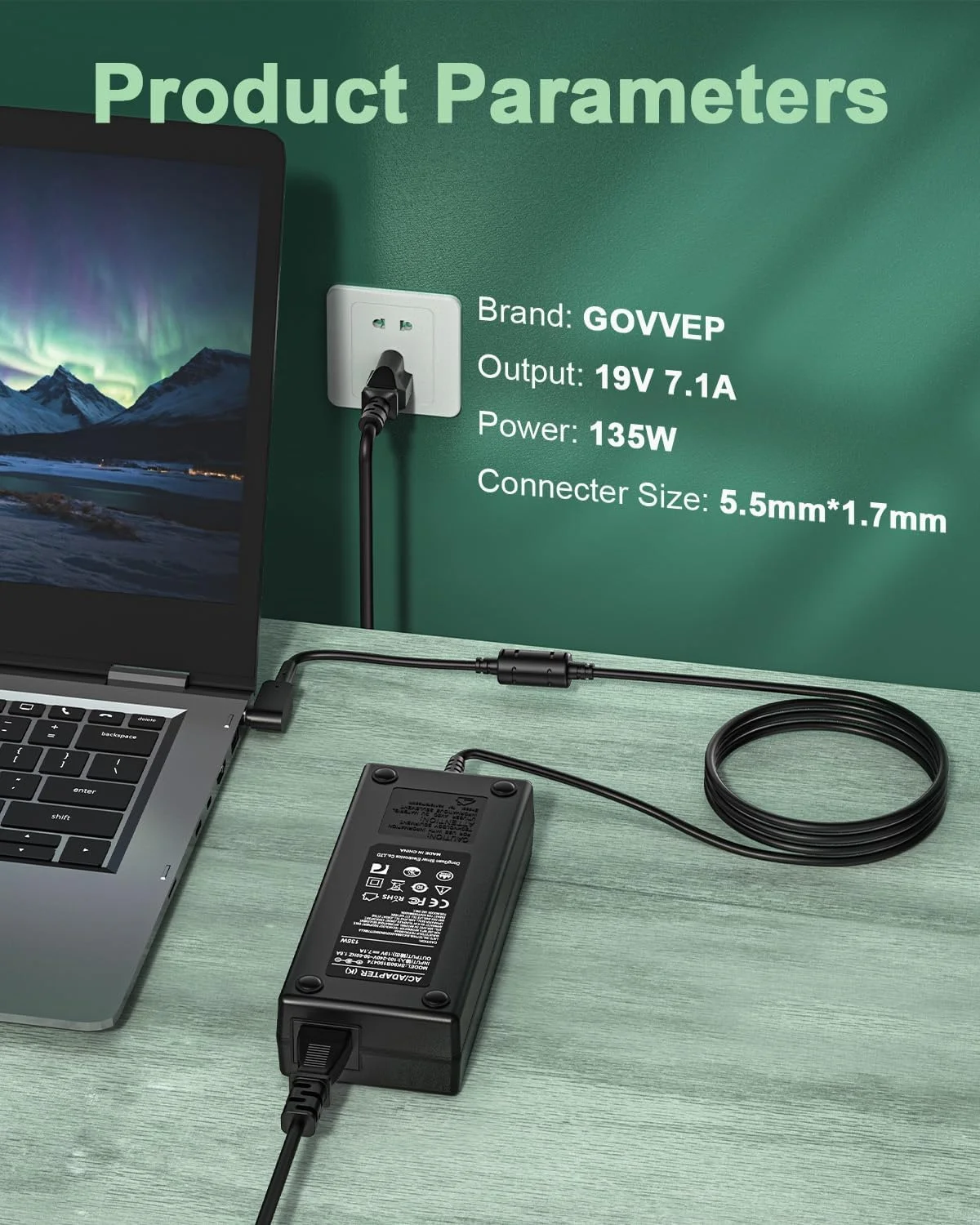 شارژر 135 واتی سازگار با لپ تاپ گیمینگ ایسر نیترو 5 مدل AN517-51 PA-1131-05 ADP-135K ADP-135KB T PA-1131-16