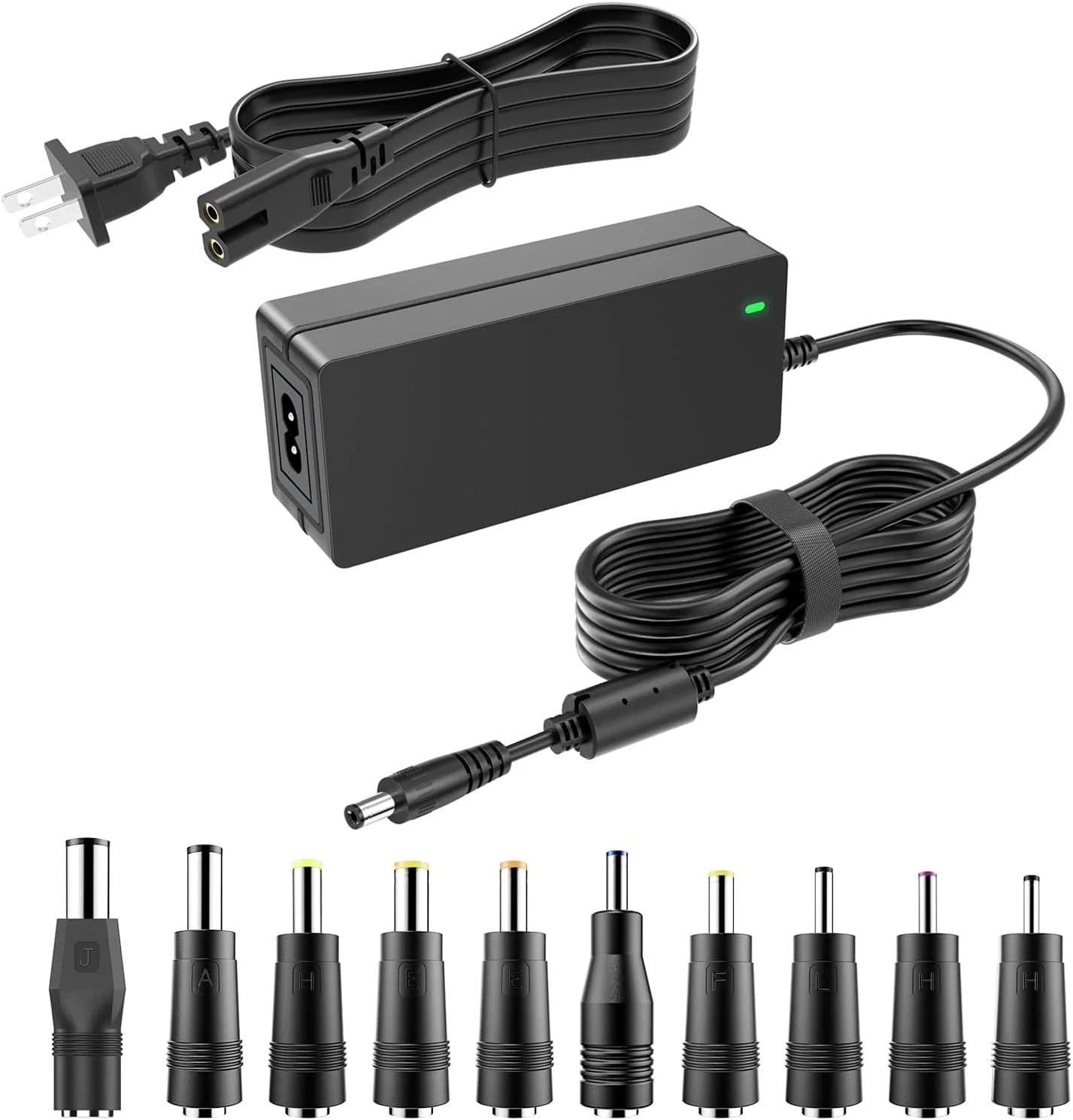 منبع تغذیه 19 ولت DC آداپتور برق 19 ولت 3.42 آمپر برای لپ تاپ مانیتور بلندگو 65 وات 45 وات سازگار با لپ تاپ ایسوس/ایسر/گیت وی/توشیبا برای سیم برق مانیتور ال جی/ایسر/ایسوس با 10 سر