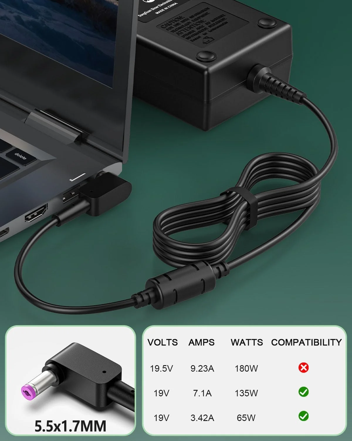 شارژر 135 واتی سازگار با لپ تاپ گیمینگ ایسر نیترو 5 مدل AN517-51 PA-1131-05 ADP-135K ADP-135KB T PA-1131-16