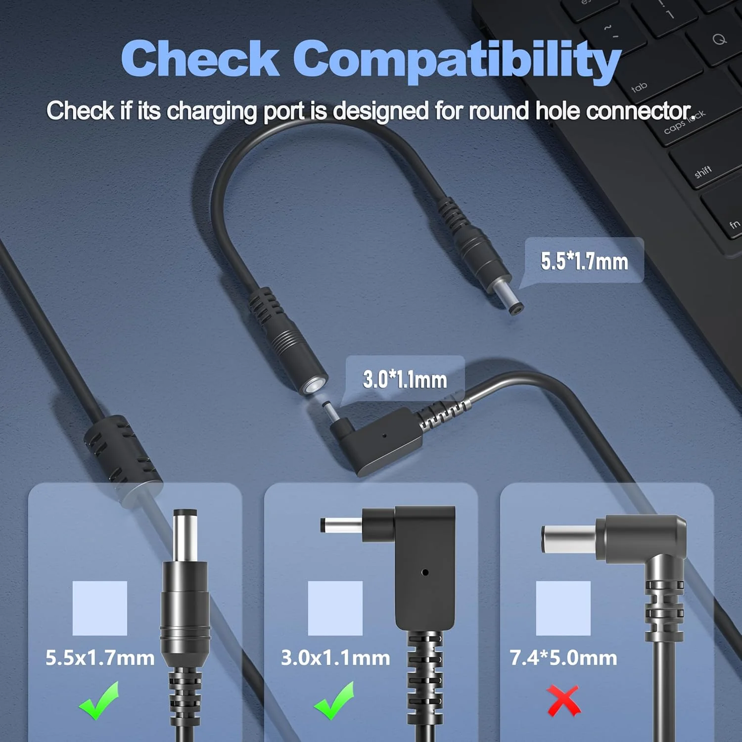 شارژر 65 واتی لپ تاپ برای Acer Aspire 1 3 5 A515-44 A515-45 A515-46 A515-54 A515-54G A515-55 A515-56 A514-54;A315-24P A315-24PT A315-58 A315-59 A315-23 A314-23P 15 AG15-31P:A515-54G-54QQ A315-24P-R7VH