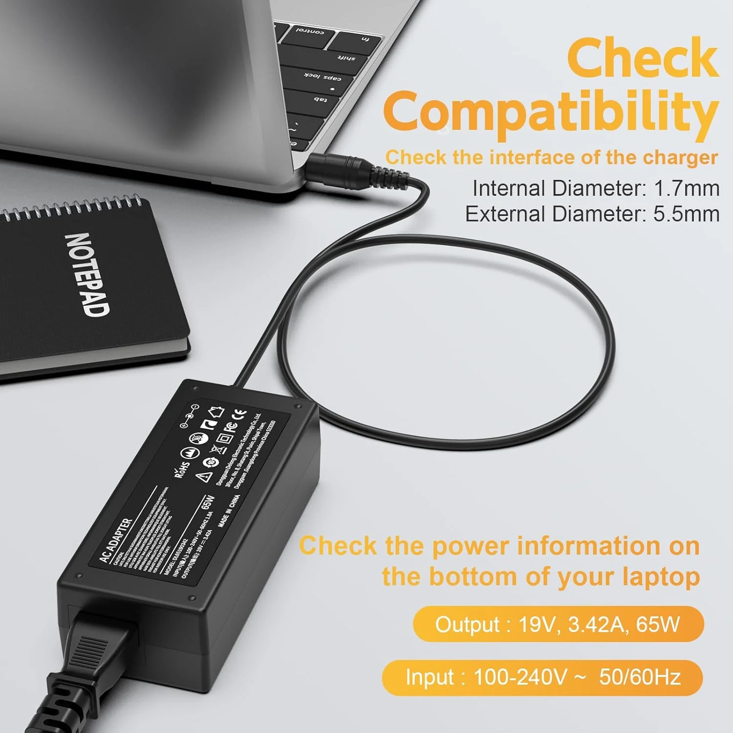 شارژر 65 واتی سازگار با لپ تاپ Acer Aspire 5; A515-43, A515-51, A514-52; A515-43-R19L, A515-43-R5RE, A515-51-58HD, A515-51G-84SN, A515-52-78MD, A515-51G-53V6, A515-53K منبع تغذیه شارژر 65 واتی سازگار با لپ تاپ Acer Aspire 5; A515-43, A515-51, A514-52; A515-43-R19L, A515-43-R5RE, A515-51-58HD, A515-51G-84SN, A515-52-78MD, A515-51G-53V6, A515-53K منبع تغذیه