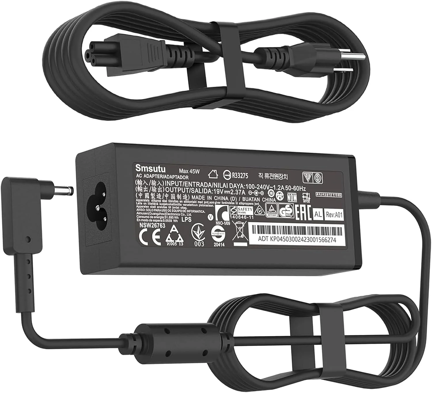 شارژر لپ تاپ 45 واتی N19H2 با پین کوچک 3.0 میلی متری سازگار با Acer ADP-45FE F PA-1450-26 Aspire A515-44 A515-45-R74Z A515-46-R3UB A515-46-R14K A515-54 A515-56-32DK A315-24P-R7VH A18-045N2A