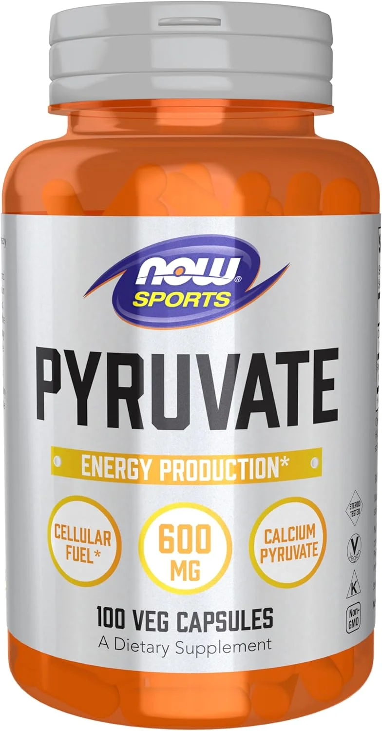 NOW Foods Sports Nutrition، پیرووات (اسید پیروویک) 600 میلی گرم، تولید انرژی*، 100 کپسول گیاهی
