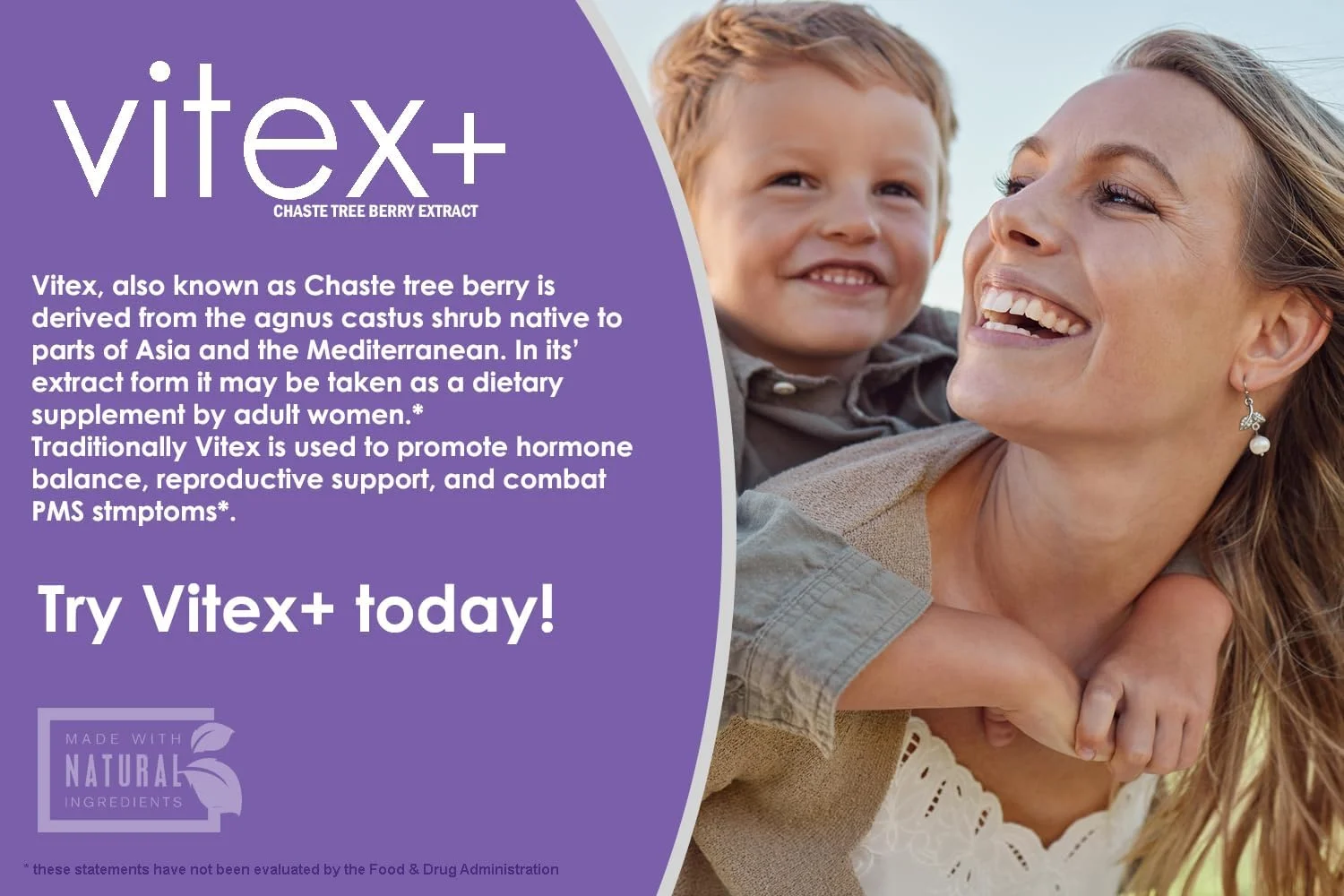 وی اچ نوتریشن ویتکس پلاس | مکمل گیاه پنج انگشت برای بانوان | تعادل هورمونی* و پشتیبانی از باروری* | 650 میلی گرم عصاره پودر گیاه پنج انگشت در هر وعده | 60 کپسول