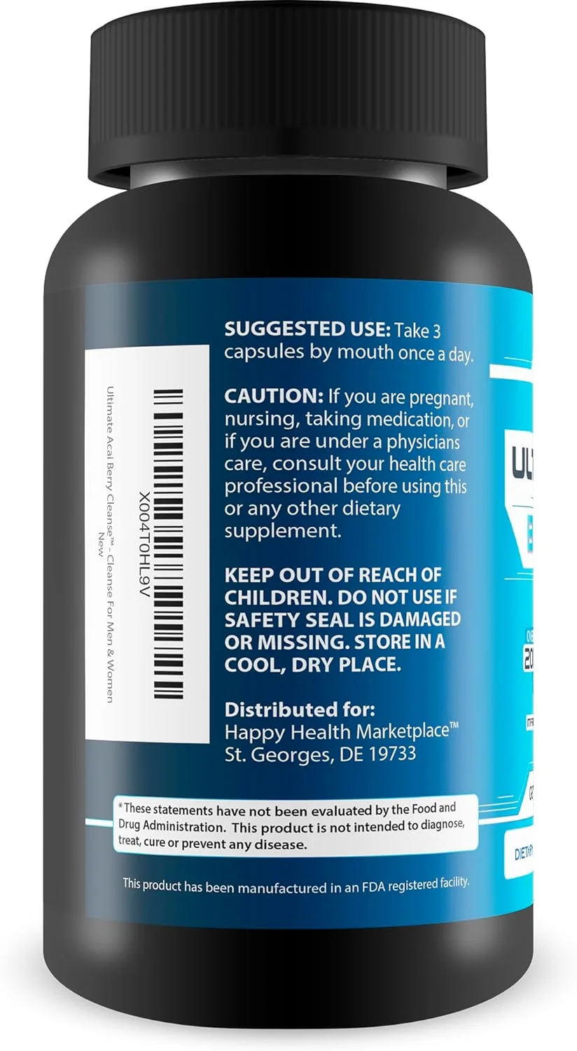 کپسول های سم زدای آکای بری - بهترین مکمل آکای بری ما، کپسول های پاک کننده ملایم روده بزرگ - کپسول های گیاهی آکای - سم زدایی کامل بدن برای آقایان و بانوان