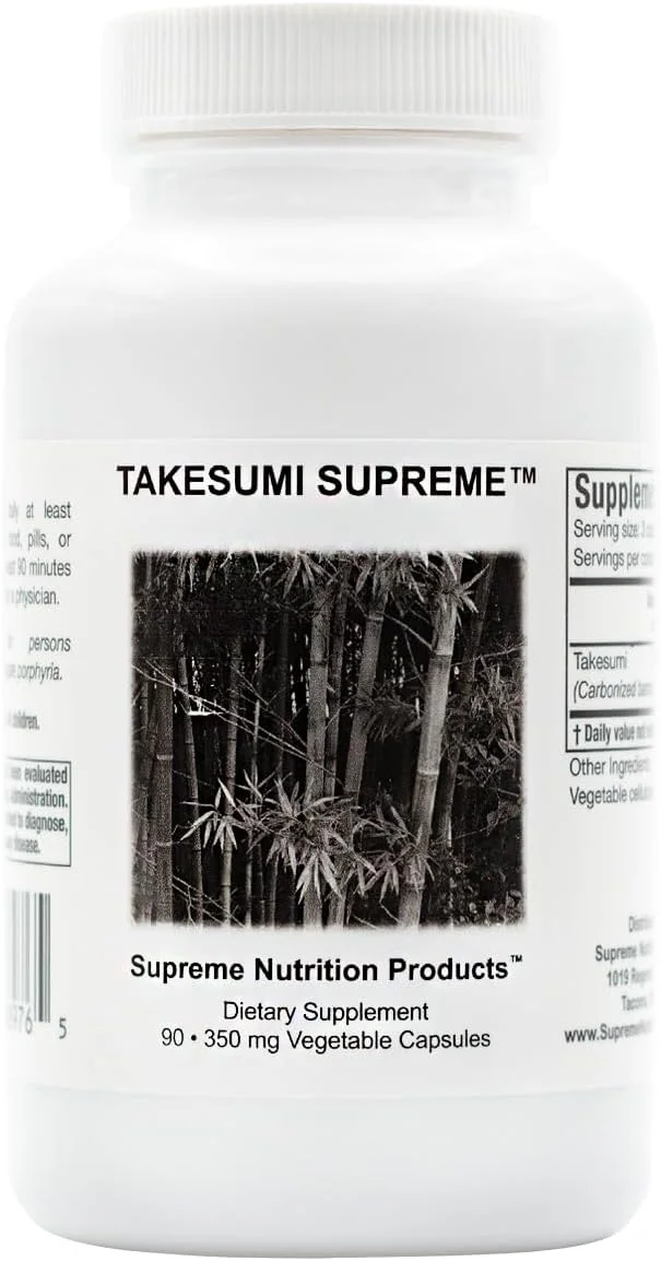 مکمل غذایی Takesumi Supreme از Supreme Nutrition، 90 کپسول گیاهی ذغال بامبو فعال خالص