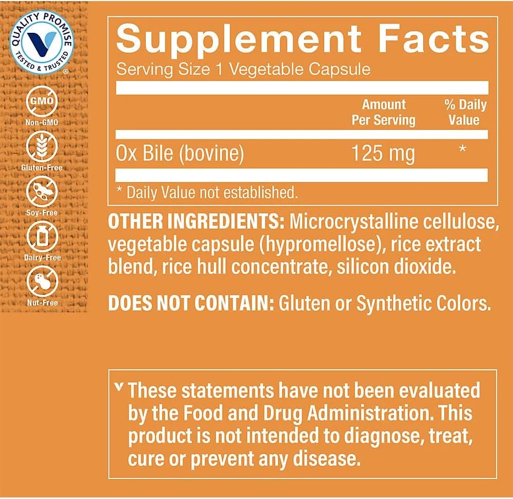 کپسول صفرا (گاوی) ویتامین شاپ، پشتیبان هضم و چربی سالم (۱۰۰ عدد)