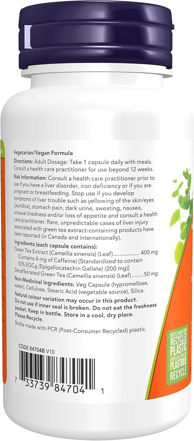 مکمل های غذایی NOW Foods، عصاره چای سبز EGCg 400 میلی گرم، از بین برنده رادیکال های آزاد*، 90 کپسول گیاهی