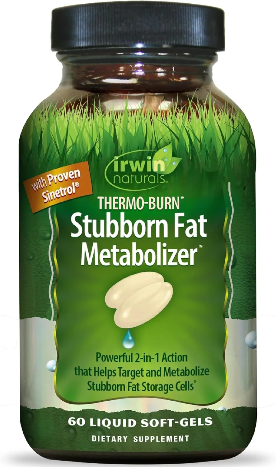 متابولیزه کننده چربی های مقاوم Thermo-Burn Irwin Naturals - 60 سافت ژل مایع - ترکیبی از عصاره چای سبز (EGCG)، روغن MCT و کافئین - 20 سروینگ