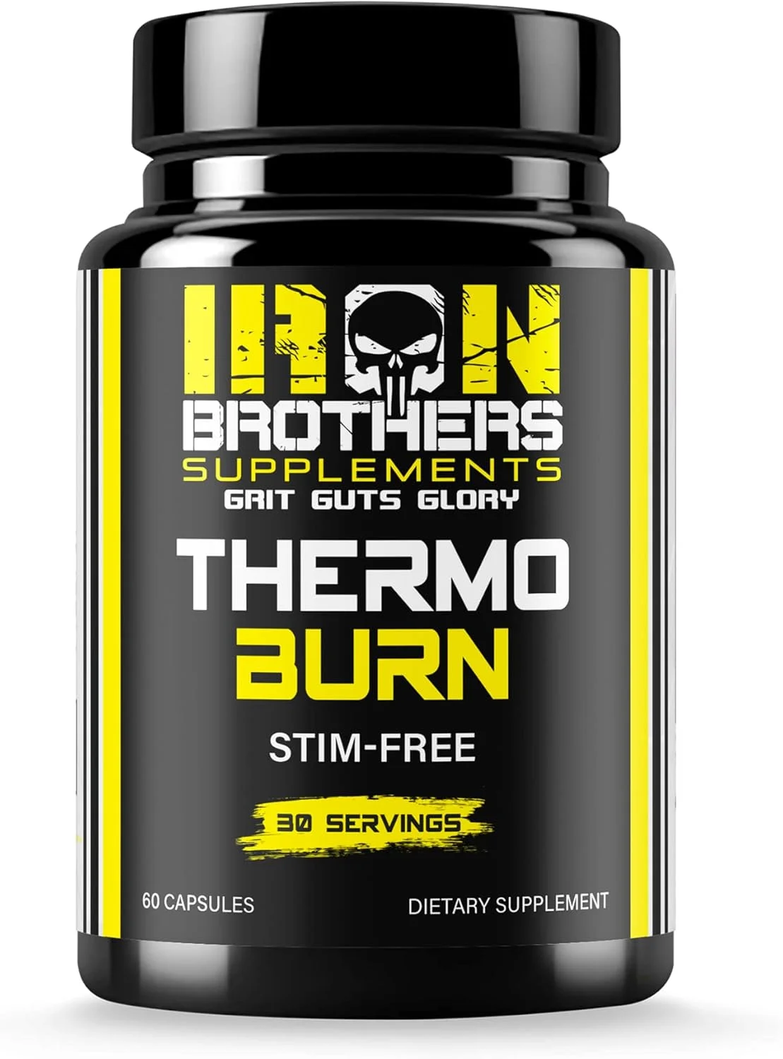 چربی سوز بدون محرک Iron Brothers - تقویت کننده متابولیسم ترموژنیک بدون محرک - استیل ال کارنیتین، دانه های بهشتی و فورسکولین - پشتیبانی از کاهش وزن بدون کافئین - 60 کپسول