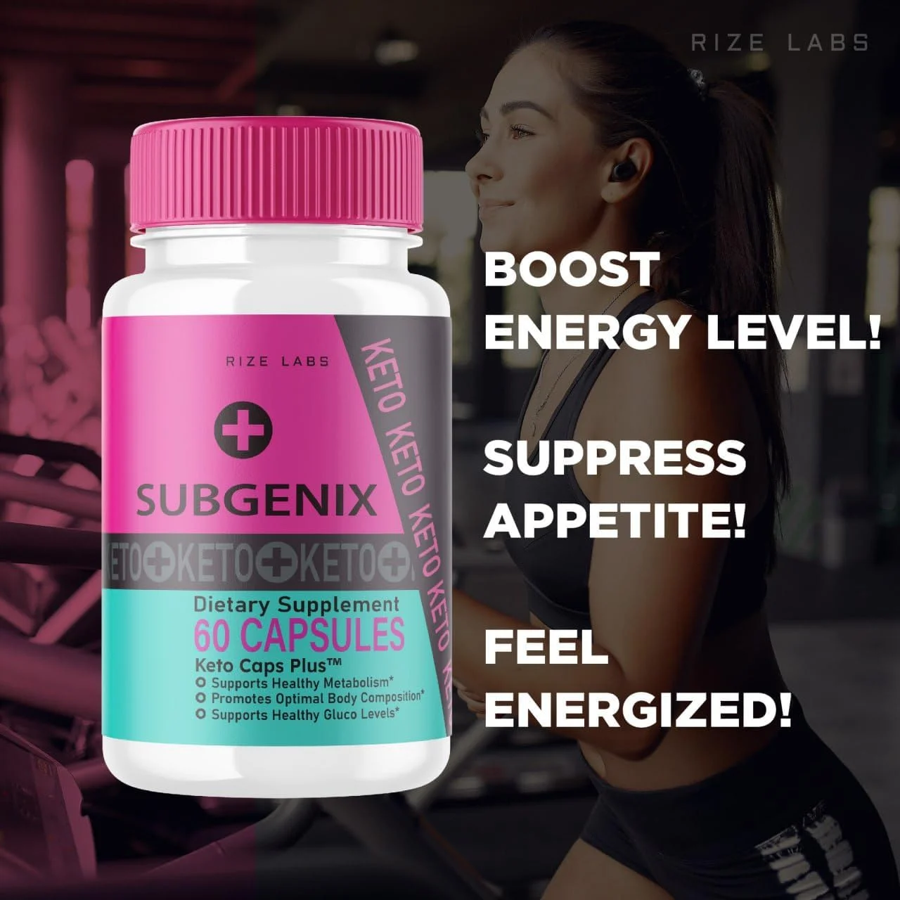 کپسول های Subgenix از Rize Labs، قرص های چربی سوز طبیعی Subgenix، مکمل Subgenix برای اهداف تناسب اندام و سلامتی، فرمول پیشرفته Subgenix، Pastillas (120 کپسول) (بسته 2 عددی)