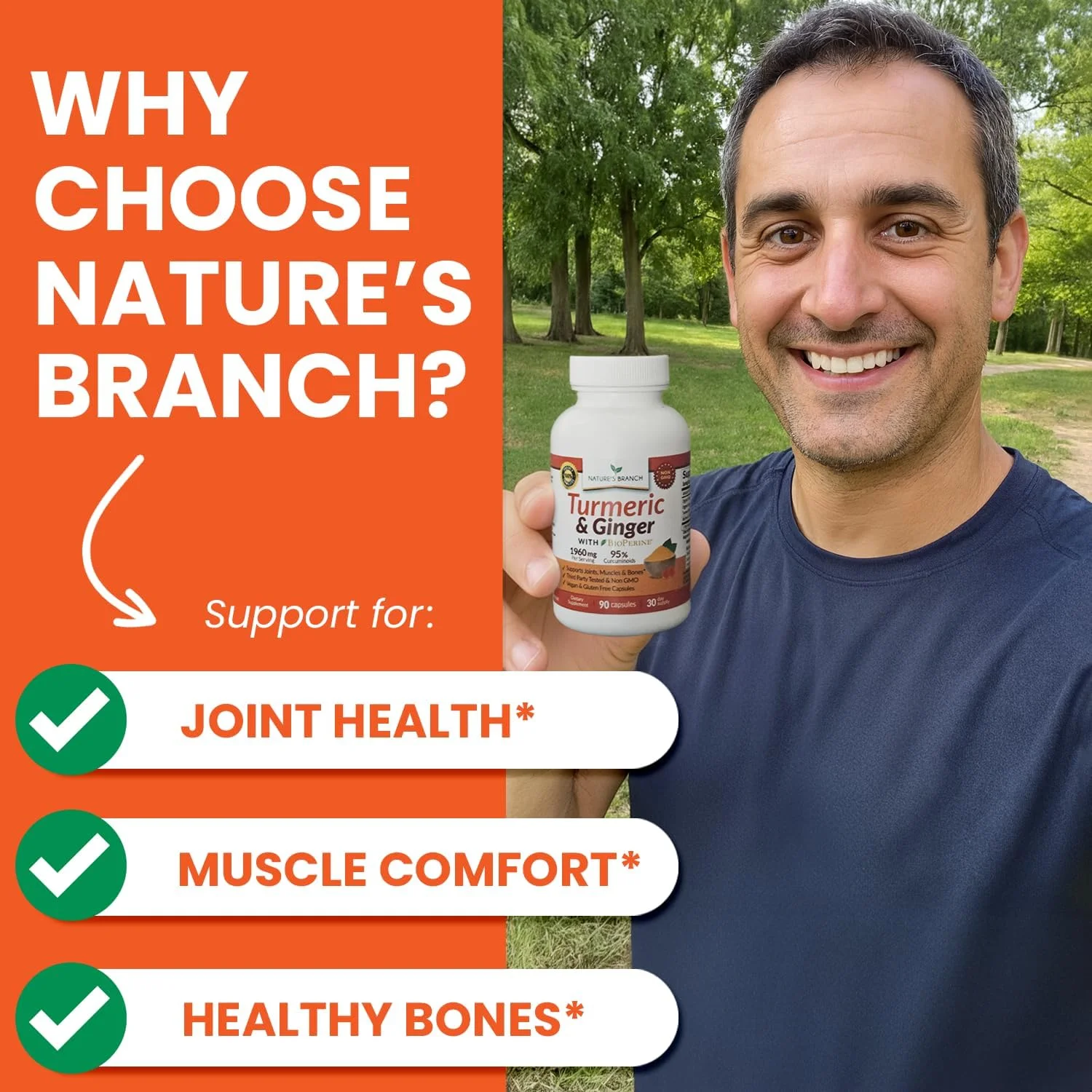مکمل زردچوبه و زنجبیل - زردچوبه ارگانیک و BioPerine - پشتیبانی از مفاصل با جذب بالا با عصاره فلفل سیاه و کورکومین - ساخت ایالات متحده آمریکا، قرص های وگان، غیر GMO | قدرت اضافی 90 کپسول