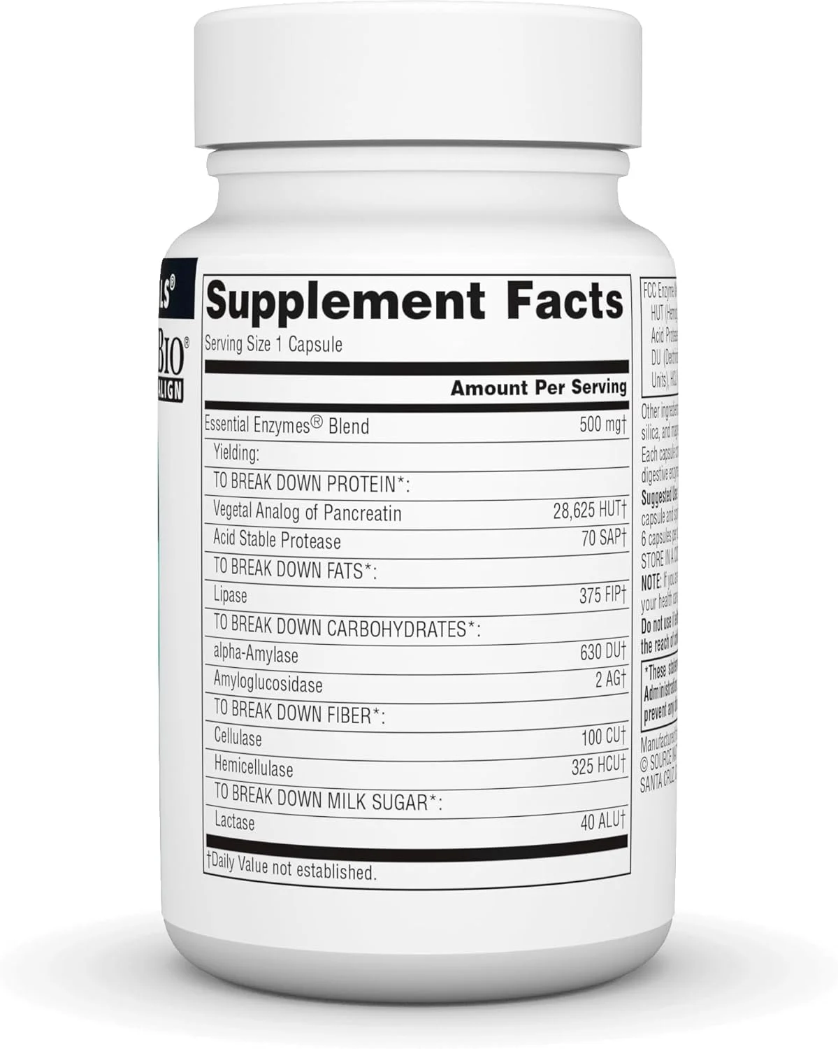 مکمل آنزیم های ضروری نچرالز، 500 میلی گرم، فرمول چند آنزیمی همسو زیستی، دفاع گیاهی برای هضم، نفخ، یبوست و رفع ورم - پشتیبانی از سیستم ایمنی قوی - 60 کپسول