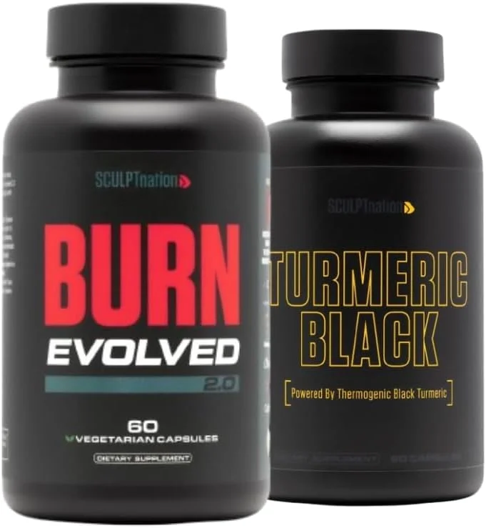 بسته مکمل چربی سوز Burn Evolved 2.0 و زردچوبه سیاه V Shred
