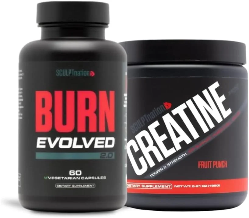 بسته پودر کراتین با طعم پانچ میوه و Sculpt Nation Burn Evolved 2.0 از V Shred