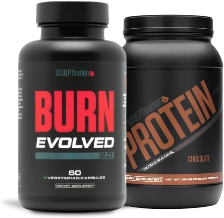 بسته پودر شکلاتی پروتئین و Burn Evolve 2.0 از Sculpt Nation by V Shred