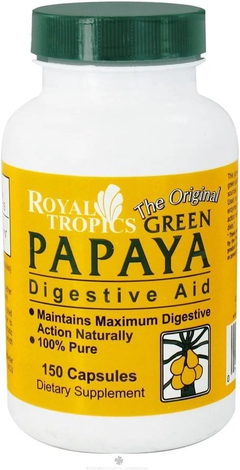 رویال تروپیکس، پاپایای سبز برای کمک به هضم، 150 کپسول (بسته 2 عددی)