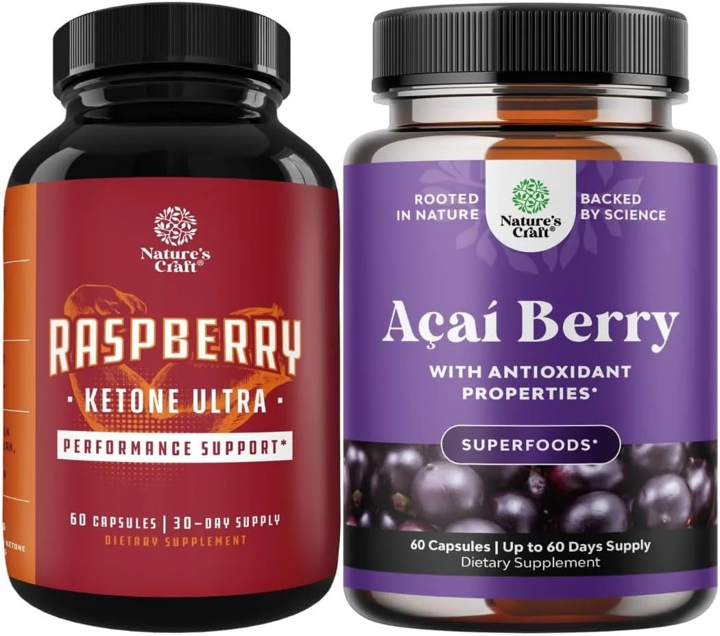 مجموعه کتون تمشک، عصاره چای سبز، ترکیب انبه آفریقایی و مکمل کاهش وزن آنتی اکسیدانی آکای بری - سرکوب اشتها و چربی سوزی - پشتیبانی از سیستم ایمنی و افزایش انرژی