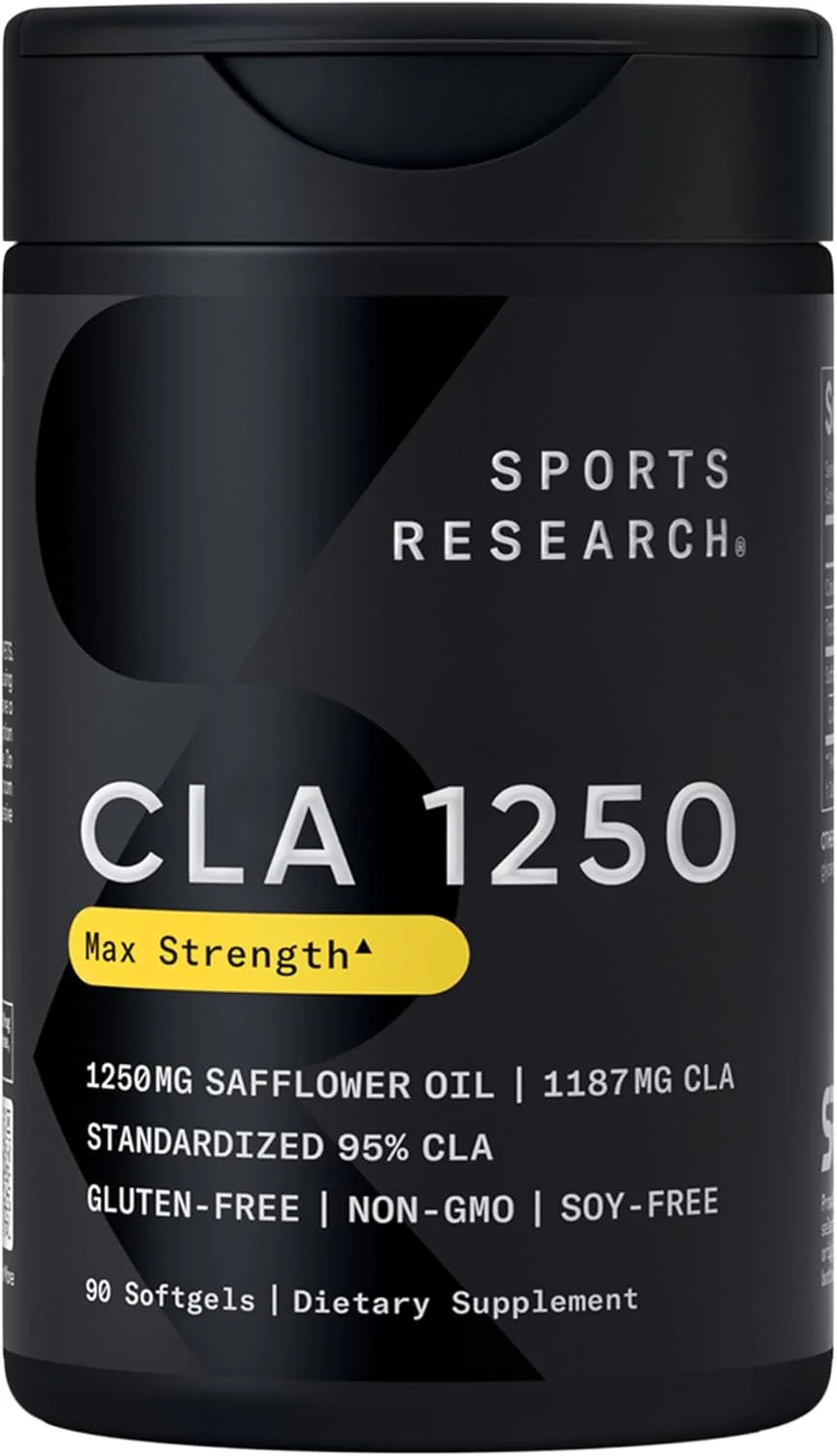 CLA 1250 میلی گرمی Sports Research با لینولئیک اسید مزدوج فعال برای آقایان و بانوان | غیر تراریخته، فاقد سویا و گلوتن - 95% (90 سافت ژل) CLA 1250 میلی گرمی Sports Research با لینولئیک اسید مزدوج فعال برای آقایان و بانوان | غیر تراریخته، فاقد سویا و گلوتن - 95% (90 سافت ژل)