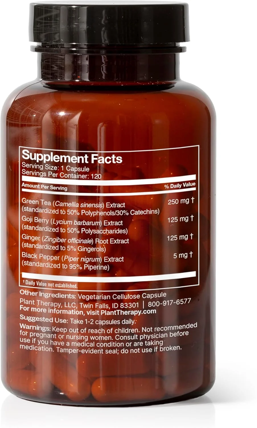 کپسول های مکمل گیاهی افزایش متابولیسم پلنت تراپی، بهینه سازی متابولیسم چربی و ترکیب بدن، پشتیبانی از مدیریت وزن و هضم، 120 کپسول گیاهی (عرضه 4 ماهه)، ساخت ایالات متحده آمریکا