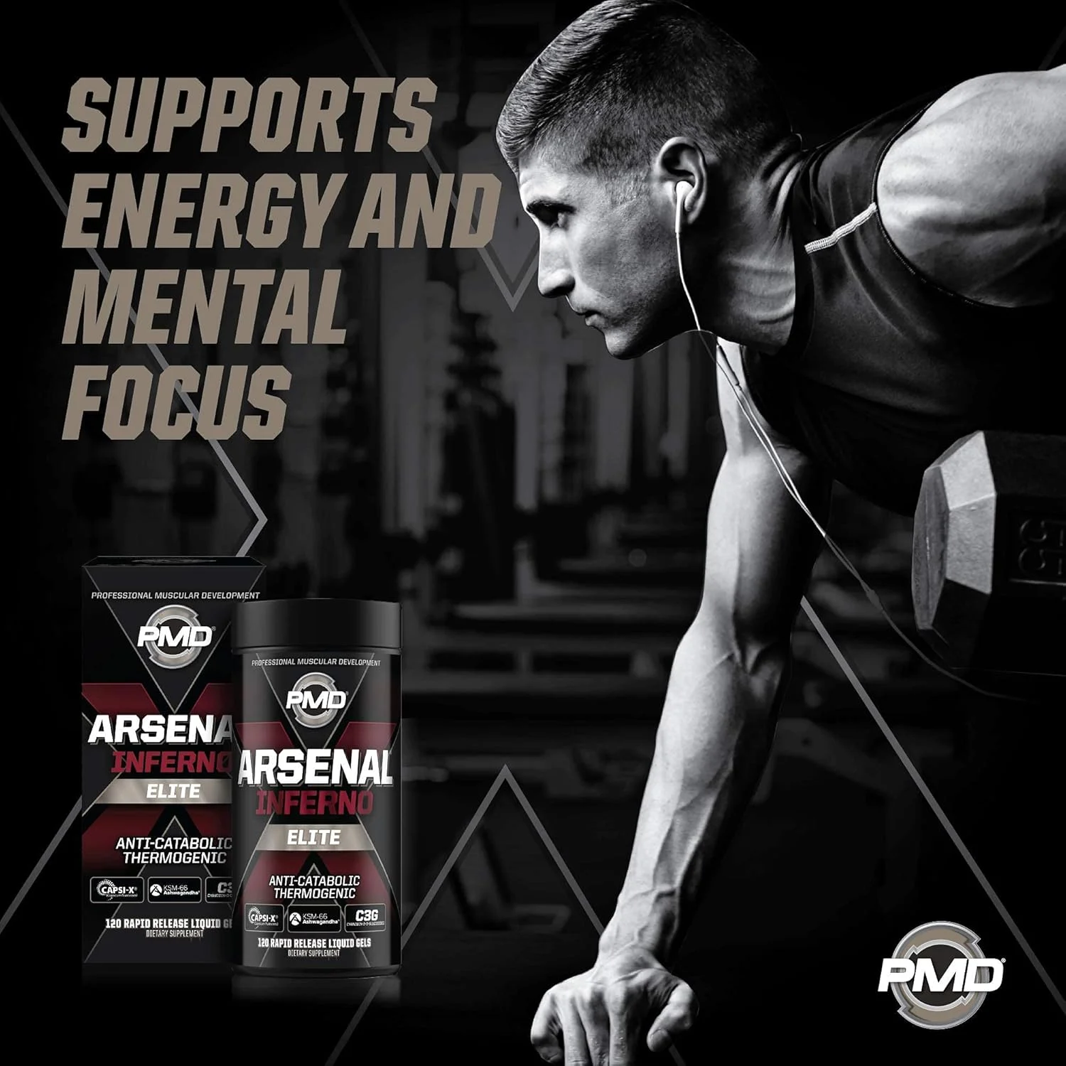 آرسنال ایکس اینفرنو پی ام دی اسپورتس، چربی سوز ترموژنیک ژل مایع سریع الاثر (120 ژل مایع) + بی سی ای ای ورزشی برای ریکاوری و عملکرد - طعم فان آن د بیچ (30 سروینگ)