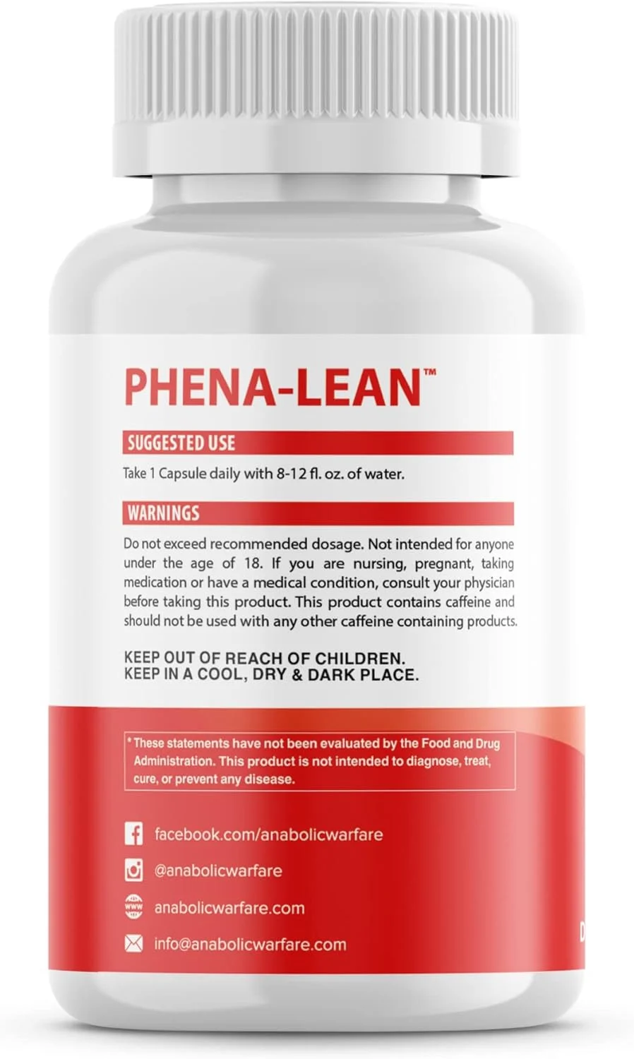مکمل پیشرفته Phena-Lean از Anabolic Warfare - سوخت رسانی به بدن، افزایش انرژی و تمرکز - 60 کپسول