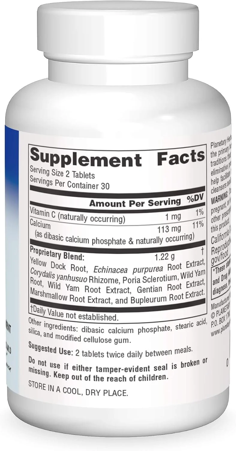 قرص پوست گیاهی Planetary Herbals Yellow Dock، 60 عدد