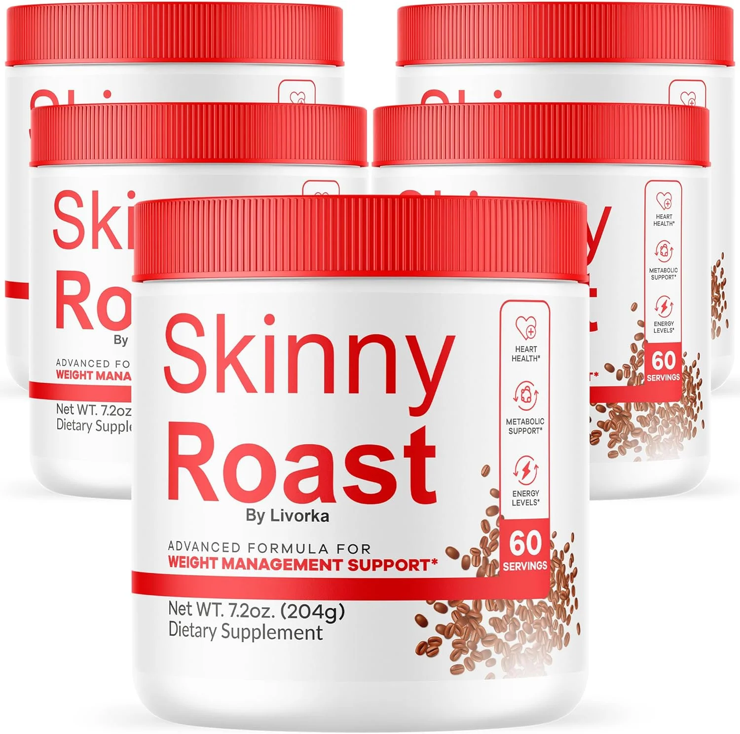 (بسته 5 عددی) پودر رُست لاغری - فرمول پیشرفته قهوه رُست لاغری، پودر ارگانیک رسمی رُست لاغری، مکمل پشتیبانی از سبک زندگی سالم - فرمول طبیعی ممتاز، 300 وعده برای 5 ماه