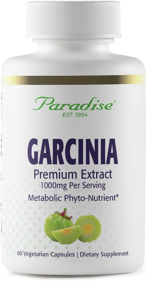 عصاره گارسینیا کامبوجیا Paradise Herbs، طیف کامل فعال، فوق العاده قوی، بسیار خالص، وگان، بدون گلوتن، غیر GMO، 60 کپسول گیاهی