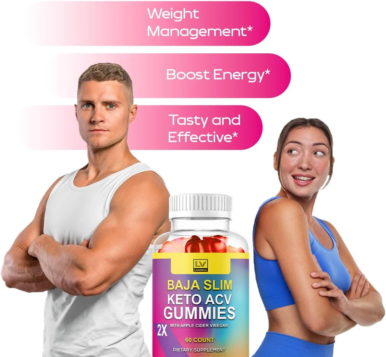 (بسته 3 عددی) پاستیل های لاغری باجا اسلیم - مکمل پاستیلی باجا اسلیم، فرمول پیشرفته، باجا اسلیم ACV 1050 میلی گرم - سرکه سیب، چای سبز گومیتاس کاملا طبیعی، 180 پاستیل