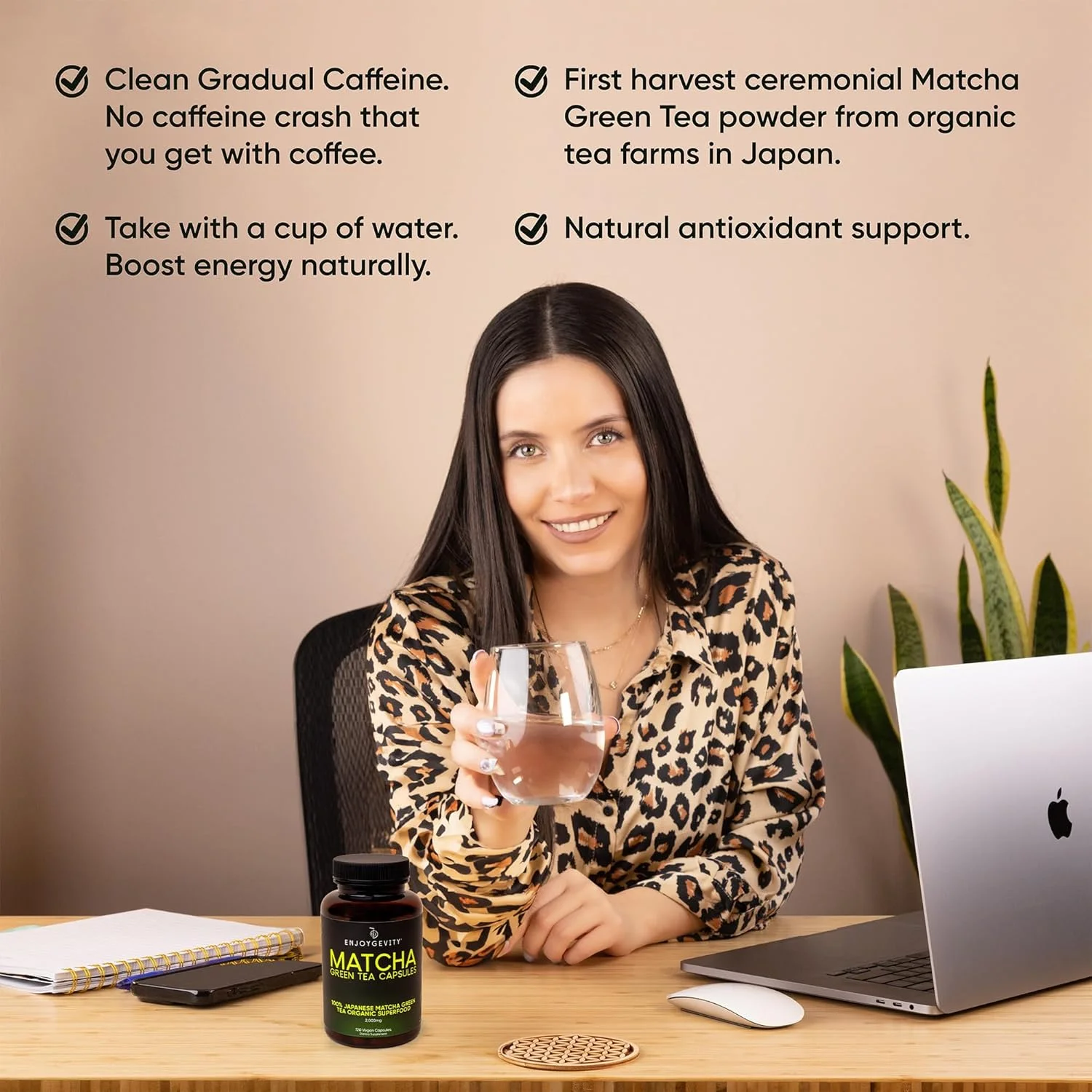 کپسول های چای سبز ماچا ارگانیک - افزایش انرژی طبیعی - کافئین تدریجی و پاک - قرص های چای سبز ماچا ژاپنی - آنتی اکسیدان 100% طبیعی - آرامش بخش - 120 کپسول روزانه - 2000 میلی گرم