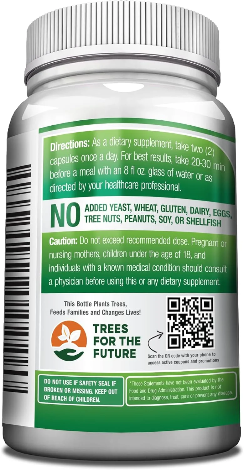 کپسول های گیاهی عصاره برگ مورینگا اولیفرا خالص GreeNatr، 1000 میلی گرم. مکمل گیاهی طبیعی. پشتیبانی از انرژی، خلق و خو، حافظه و تمرکز. سوپرفود سبز ممتاز (3 بطری)