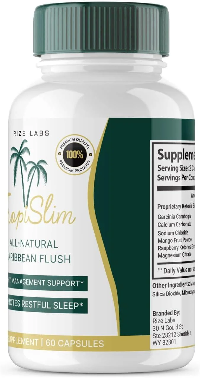 (بسته 2 عددی رسمی) تروپیسلیم، تروپیسلیم پاک کننده طبیعی کارائیب، مکمل کاهش وزن، کپسول های لاغری تروپیسلیم برای زنان، سبک زندگی سالم + اندام لاغرتر، نظرات گرمسیری (120 کپسول)