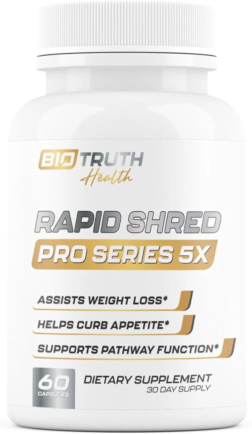 سری پرو Rapid Shred 5X | پشتیبانی از عملکرد مسیر GLP-1 | قرص های کاهش وزن برای زنان و چربی سوز برای مردان + مکمل سرکوب کننده اشتها | فرمول تست شده شخص ثالث - 60 کپسول