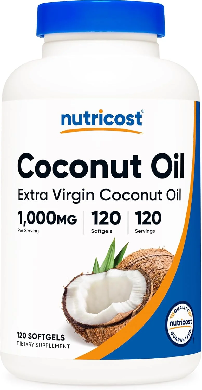 کپسول روغن نارگیل نوتریکاست (1000 میلیگرم) 120 عدد - روغن نارگیل فوق بکر - فاقد گلوتن و غیر تراریخته کپسول روغن نارگیل نوتریکاست (1000 میلیگرم) 120 عدد - روغن نارگیل فوق بکر - فاقد گلوتن و غیر تراریخته