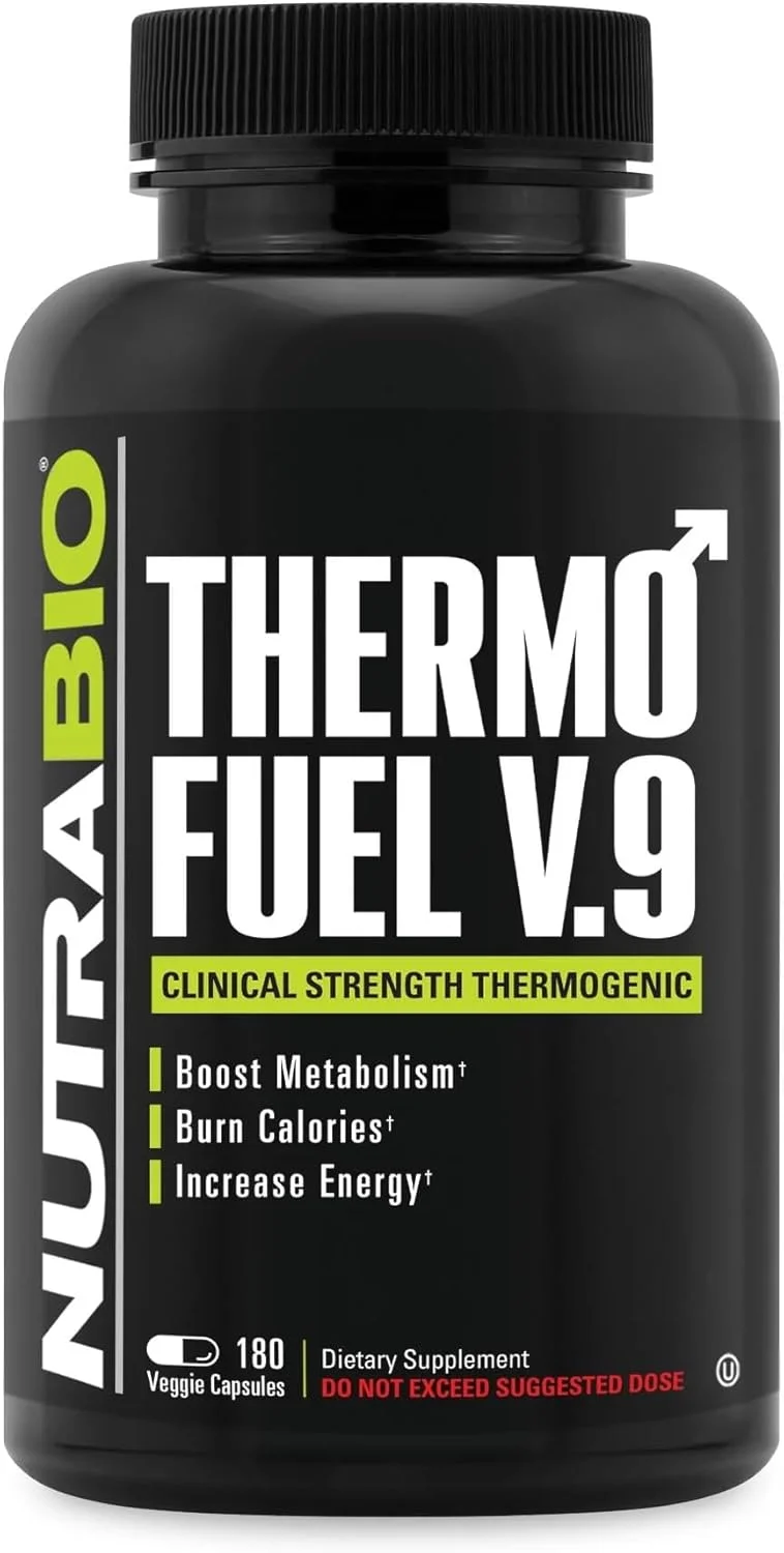 نوتراBio ThermoFuel V.9 برای آقایان و بانوان - تقویت کننده متابولیسم و ​​سرکوب کننده اشتها - چربی سوز ترموژنیک - 180 کپسول