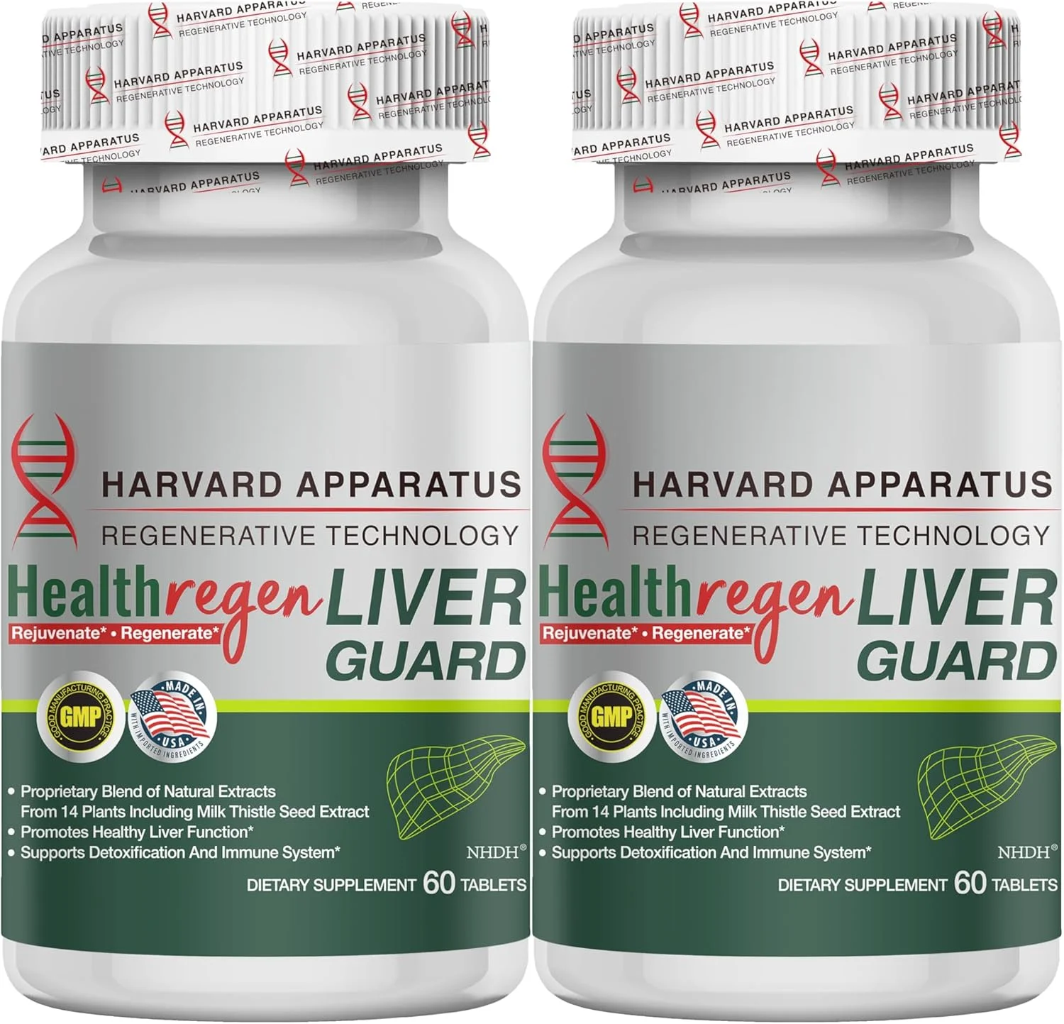 پاکسازی و ترمیم پیشرفته کبد Harvard Apparatus - پشتیبانی گیاهی از کبد با 14 گیاه در 1- خار مریم سیلیمارین با قاصدک، کنگر فرنگی، زنجبیل، افزایش انرژی و هضم، 120 قرص