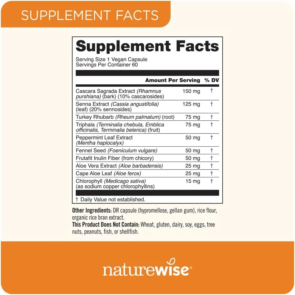 پاک کننده گیاهی کامل روده Naturewise - حاوی پری بیوتیک ها، گیاهان و آنتی اکسیدان ها - برای حرکات منظم روده، هضم و سلامت روده - وگان، بدون گلوتن، غیر GMO - 60 کپسول [تامین 2 ماهه]