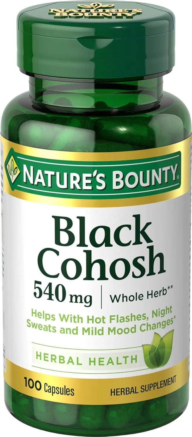 کپسول ریشه کوهوش سیاه Nature's Bounty، مکمل گیاهی برای سلامتی، پشتیبانی طبیعی از دوران یائسگی، 540 میلی گرم، 100 عدد