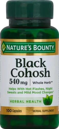 کپسول ریشه کوهوش سیاه Nature's Bounty، مکمل گیاهی برای سلامتی، پشتیبانی طبیعی از دوران یائسگی، 540 میلی گرم، 100 عدد