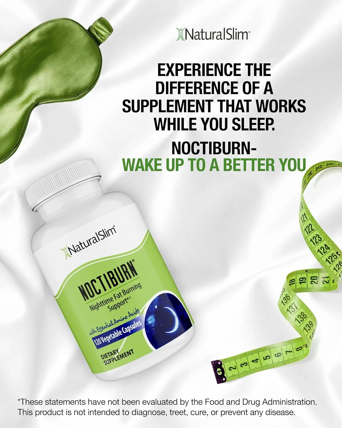 مکمل پشتیبانی اسید آمینه و سلامتی شبانه نچرال اسلیم نوکتی برن - 120 کپسول گیاهی