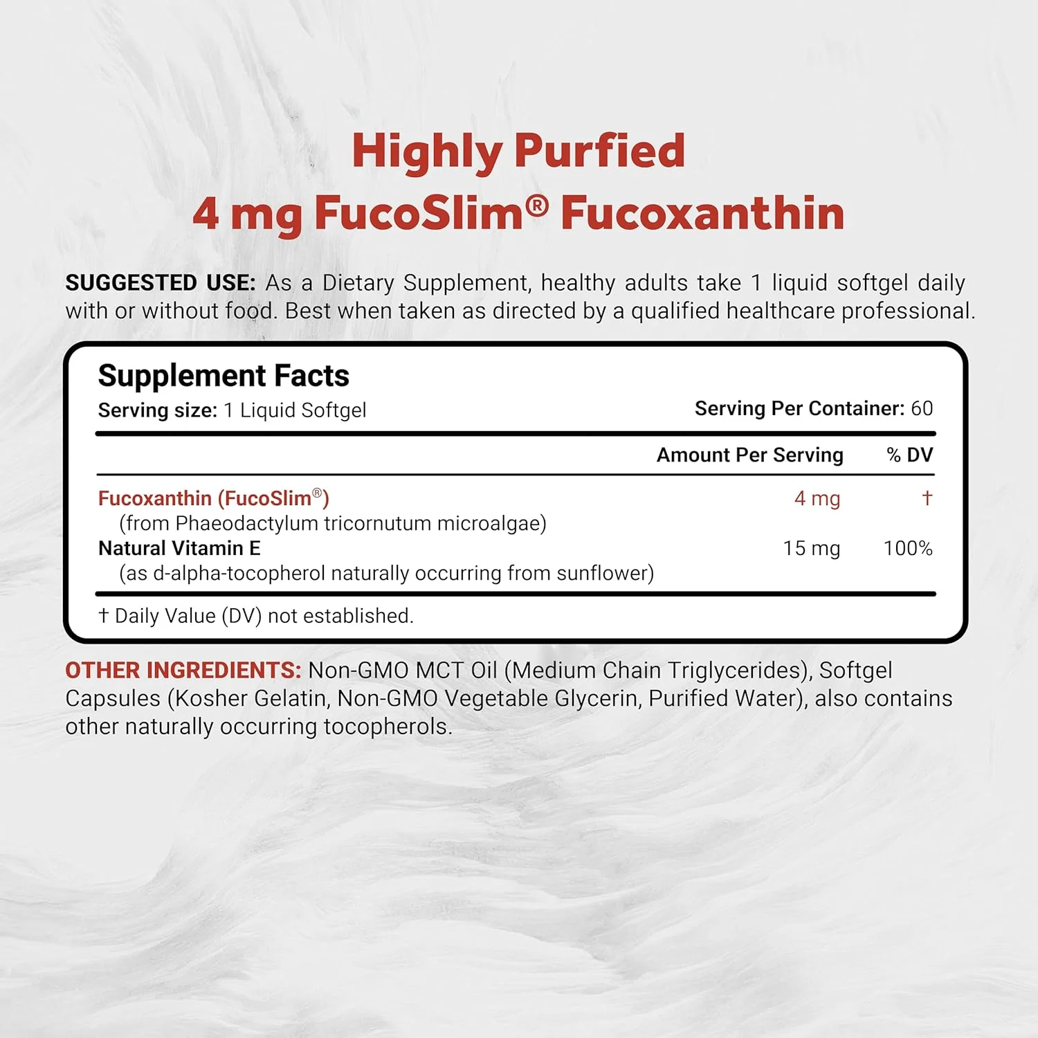 فوکوگزانتین (4 میلی گرم) Naturalis New Zealand | ساخته شده با FucoSlim® | غیر GMO، بدون سویا و گلوتن | 60 سافت ژل (2 ماه)