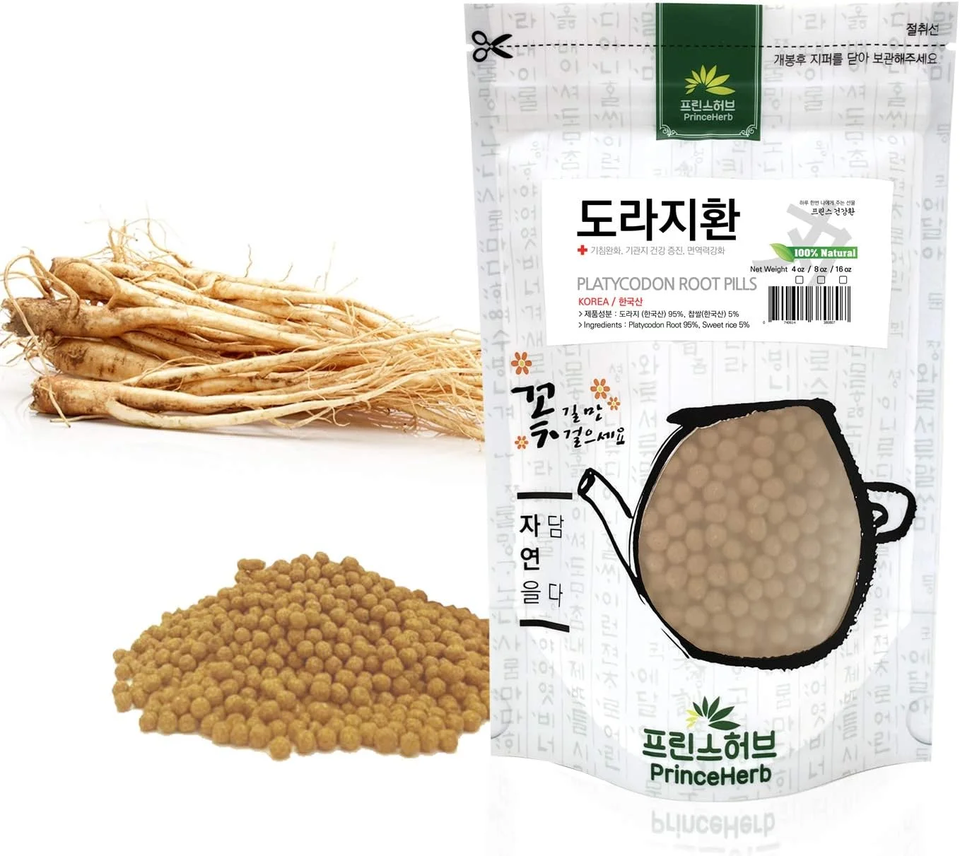 [قرص های گیاهی دارویی کره ای] قرص ریشه گیاه گل استکانی 100% طبیعی (ریشه گل استکانی/도라지 환) (226 گرم)