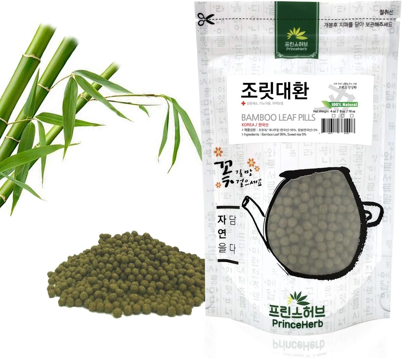 [قرص های گیاهی دارویی کره ای] قرص برگ بامبو 100% طبیعی (برگ بامبو/조릿대 환) (113 گرم)