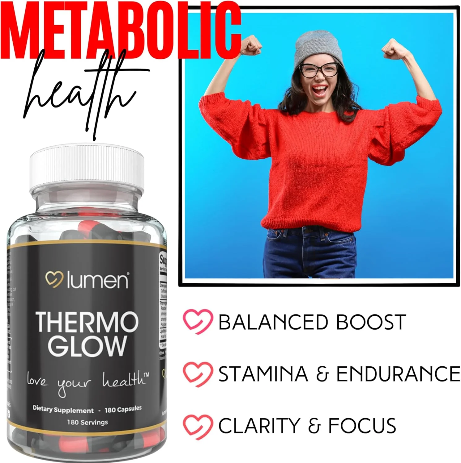 لومن نچرالز ترموگلو برای بانوان - با ترکیب کتون تمشک و عصاره چای سبز (180 عدد)