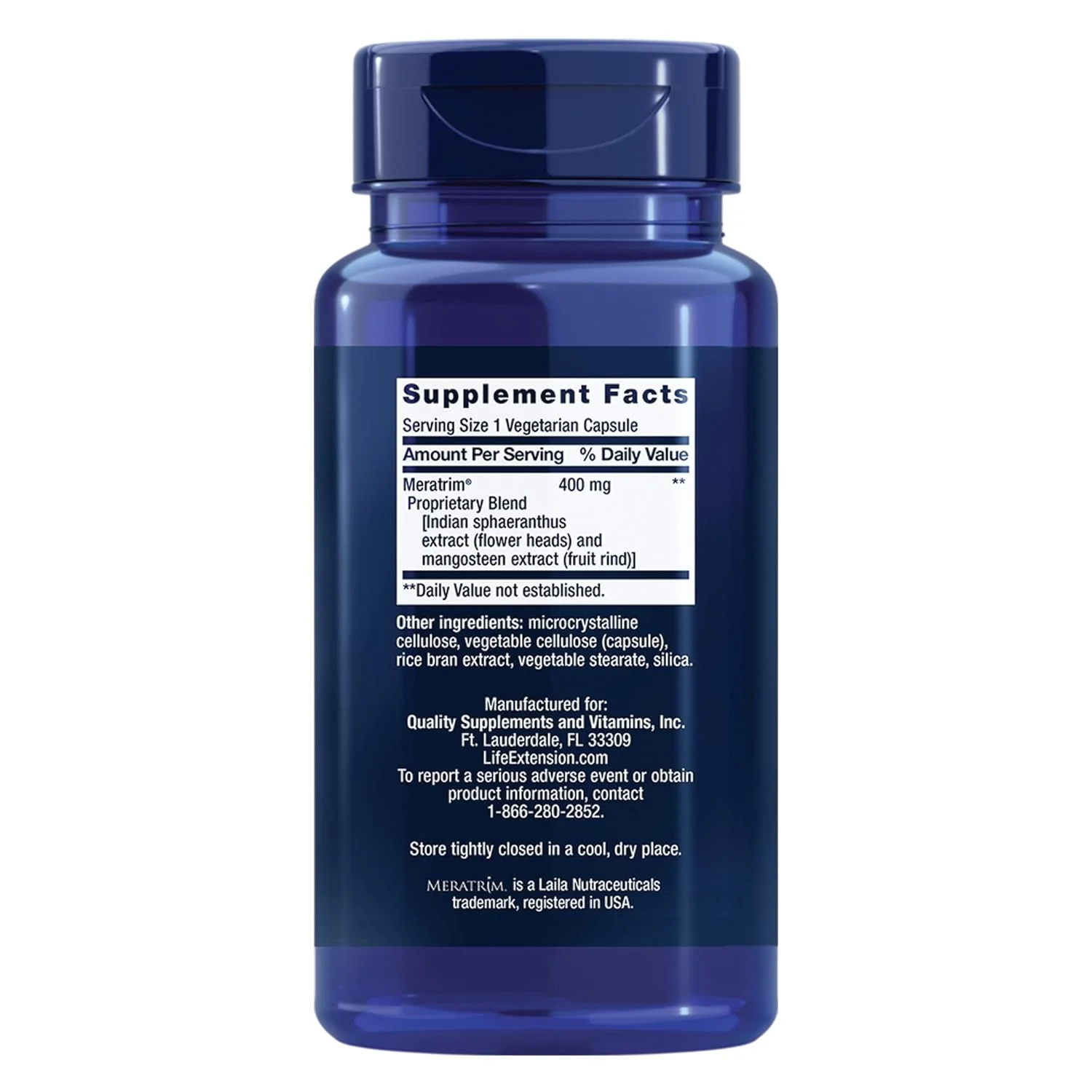 مکمل کنترل دور کمر لایف اکستنشن، S. indicus، منگوستین، Meratrim®، وزن سالم، دور کمر، غیر تراریخته، بدون گلوتن، گیاهی، 60 کپسول