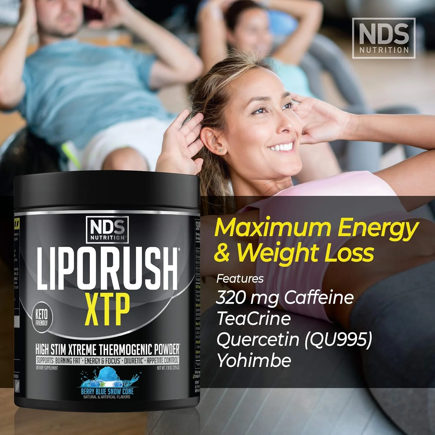 NDS Nutrition XTP ترموژنیک با طعم بلوبری اسنو کن (45 سروینگ) و قرص های پیشرفته 3 در 1 Keto-Max، مسدود کننده کربوهیدرات و کاهش دهنده اشتها (90 کپسول)