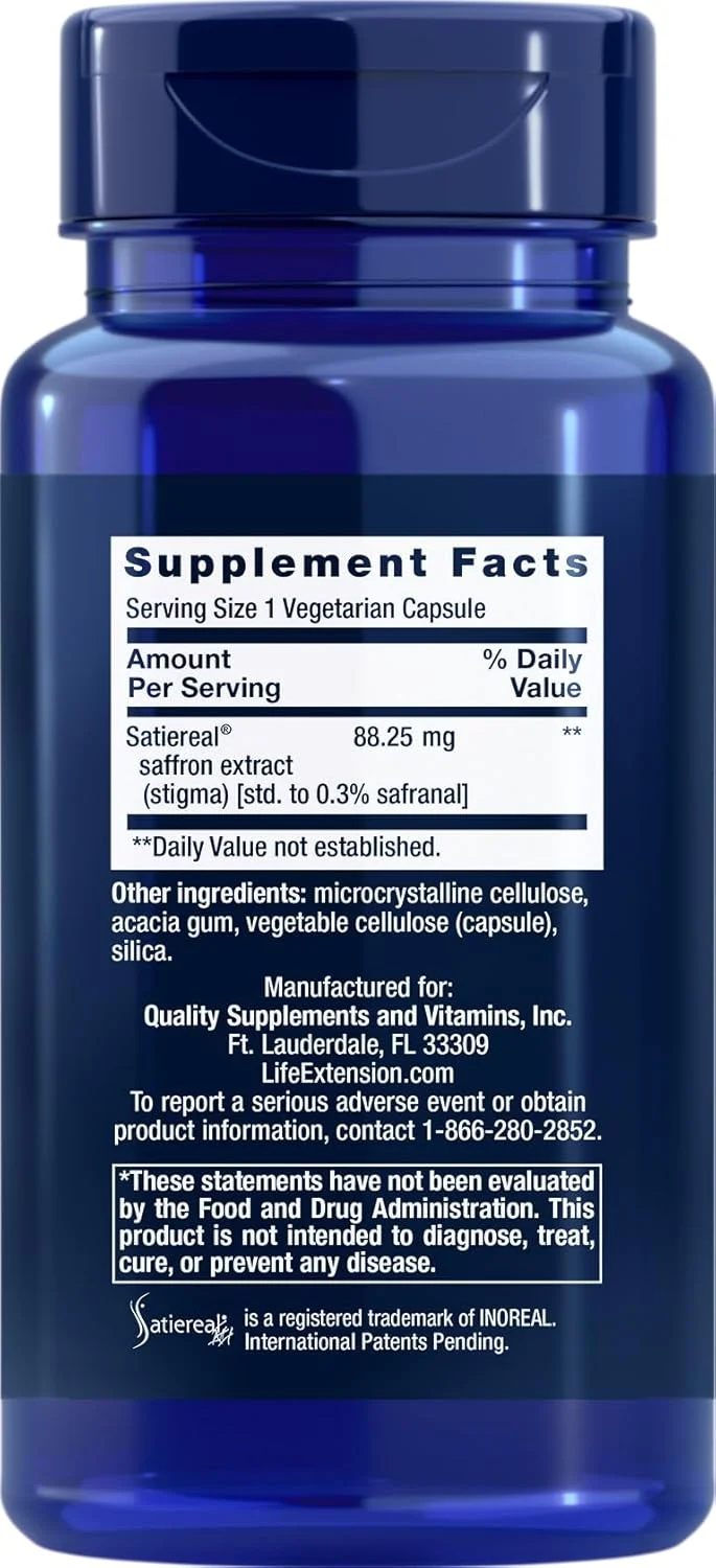 عصاره زعفران بهینه شده لایف اکستنشن با Satiereal، 90 کپسول گیاهی