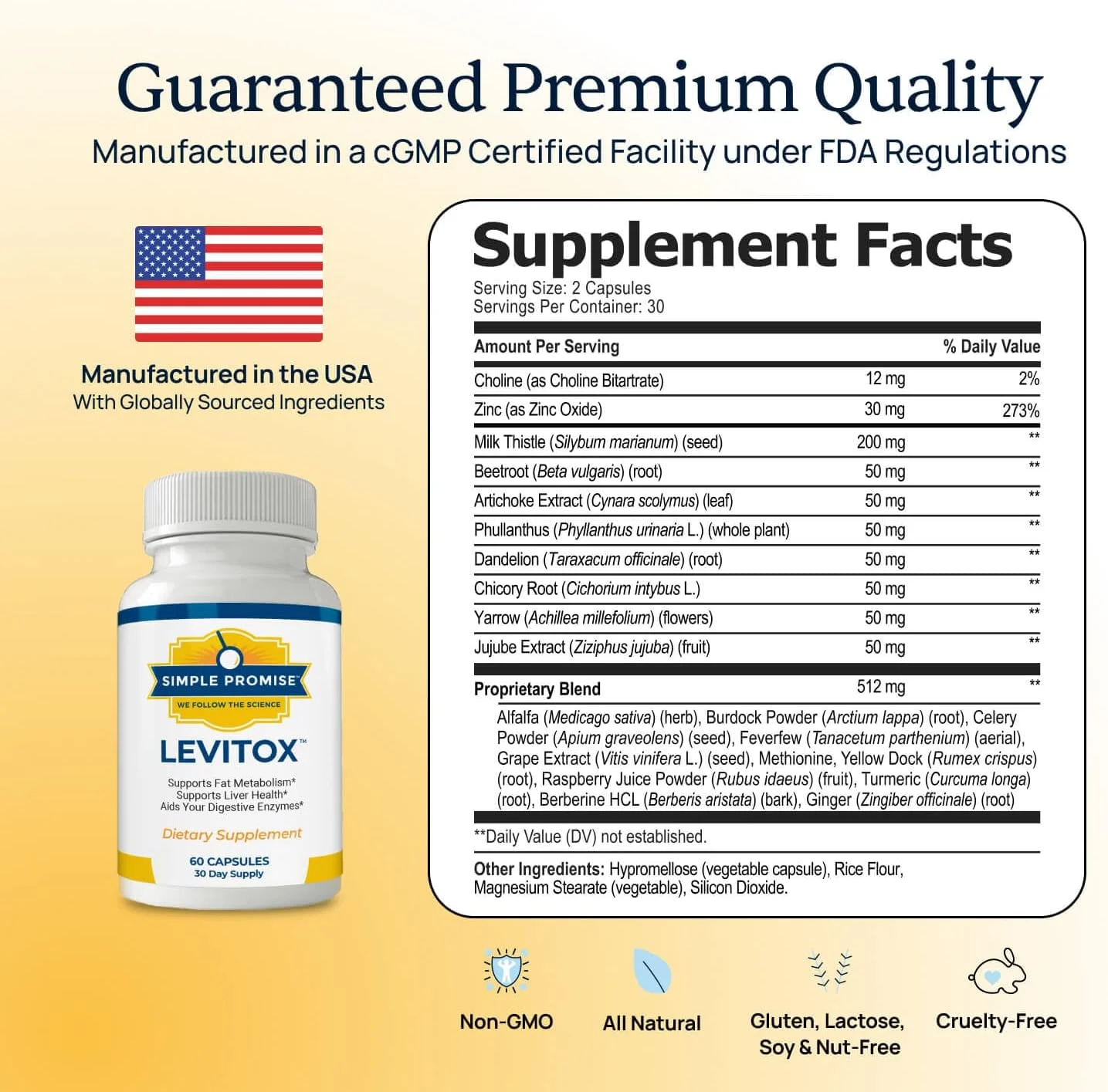 مکمل سم زدای کبد خار مریم Levitox - حاوی ریشه قاصدک و عصاره کنگر فرنگی - پشتیبانی از سلامت کبد، متابولیسم و هضم - 60 کپسول