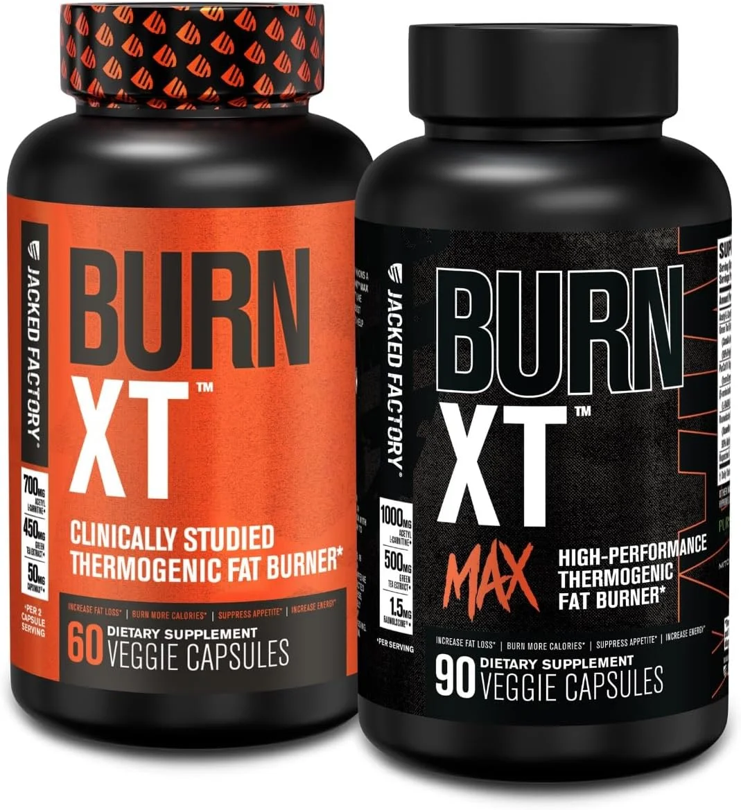 مکمل کاهش وزن و چربی سوز کارخانه جکد فکتوری مدل Burn-XT (60 کپسول) و چربی سوز با عملکرد بالا Burn XT Max (90 کپسول)